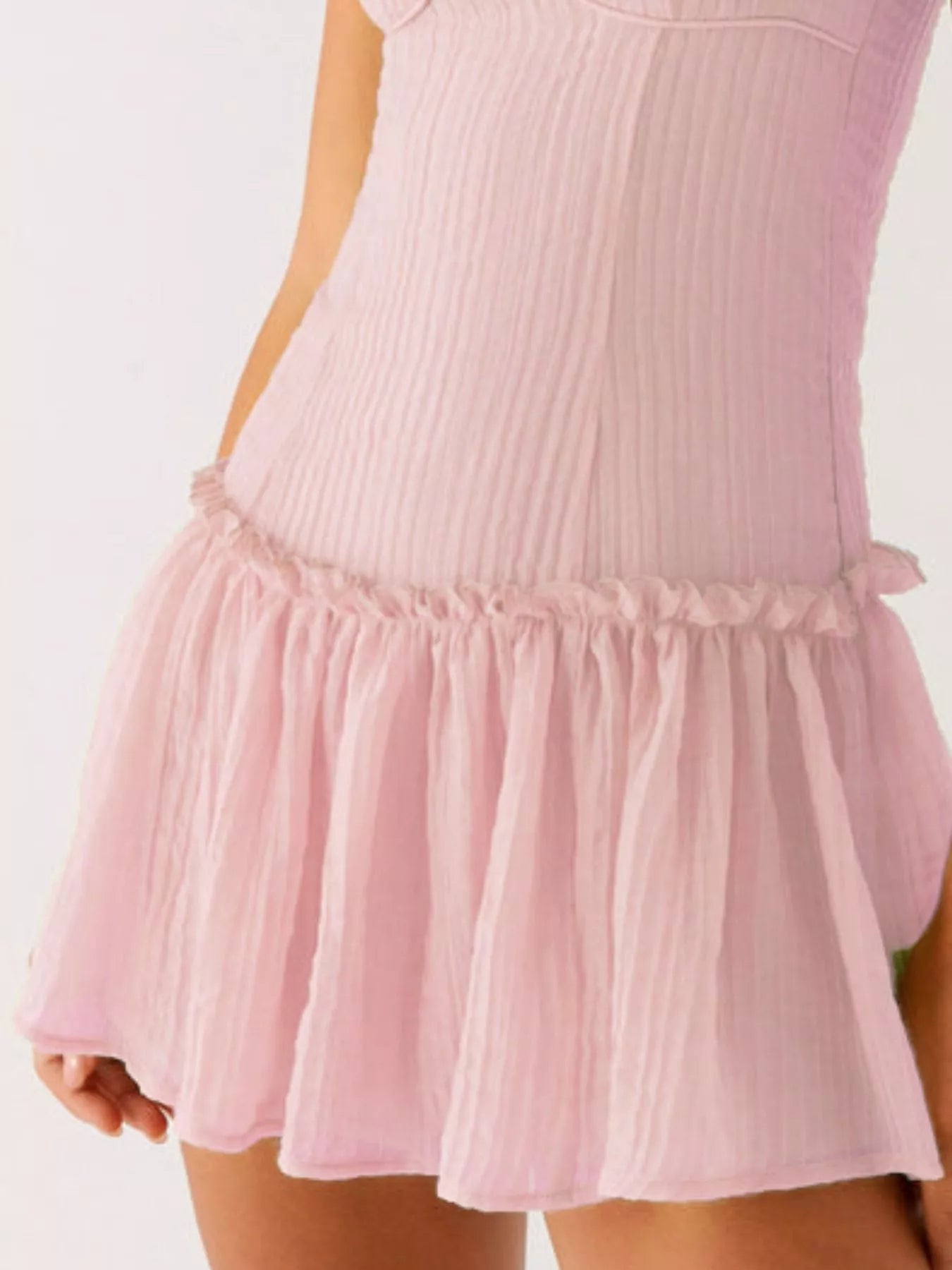 Ruffle Hem Cami Mini Dress OutfitFlow