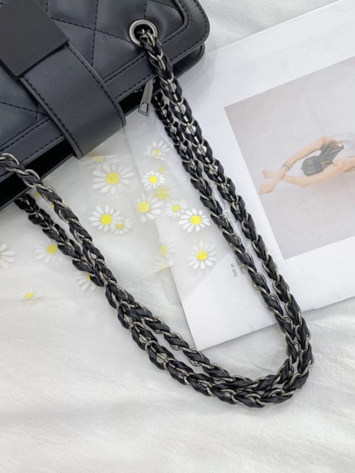 Quilted Chain Strap Shoulder Bag OutfitFlow