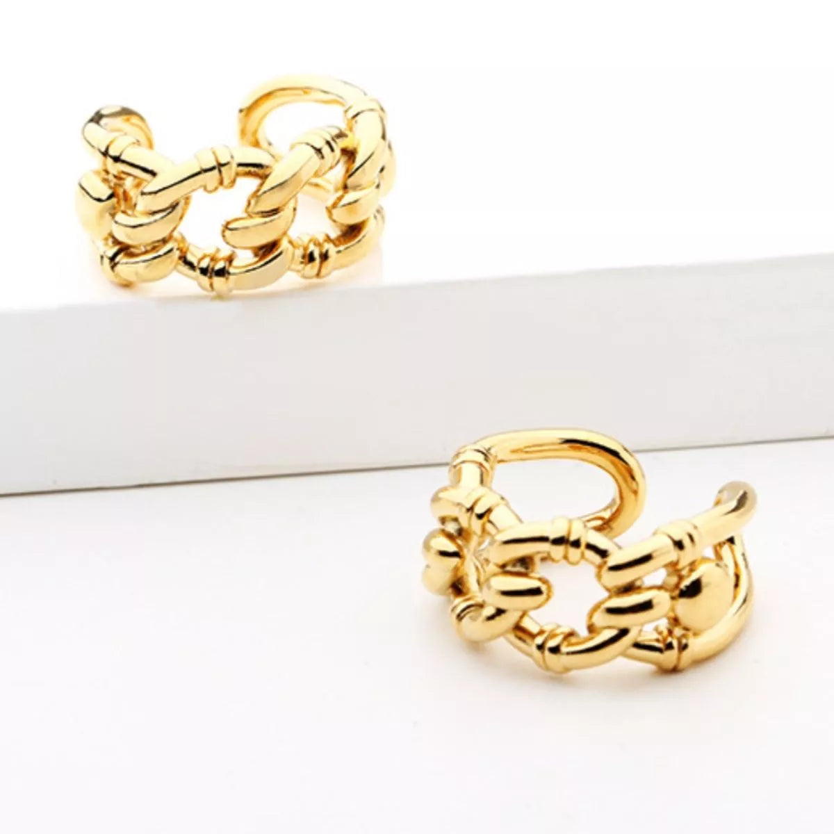 18K Gold-Plated Chain Link Open Ring OutfitFlow
