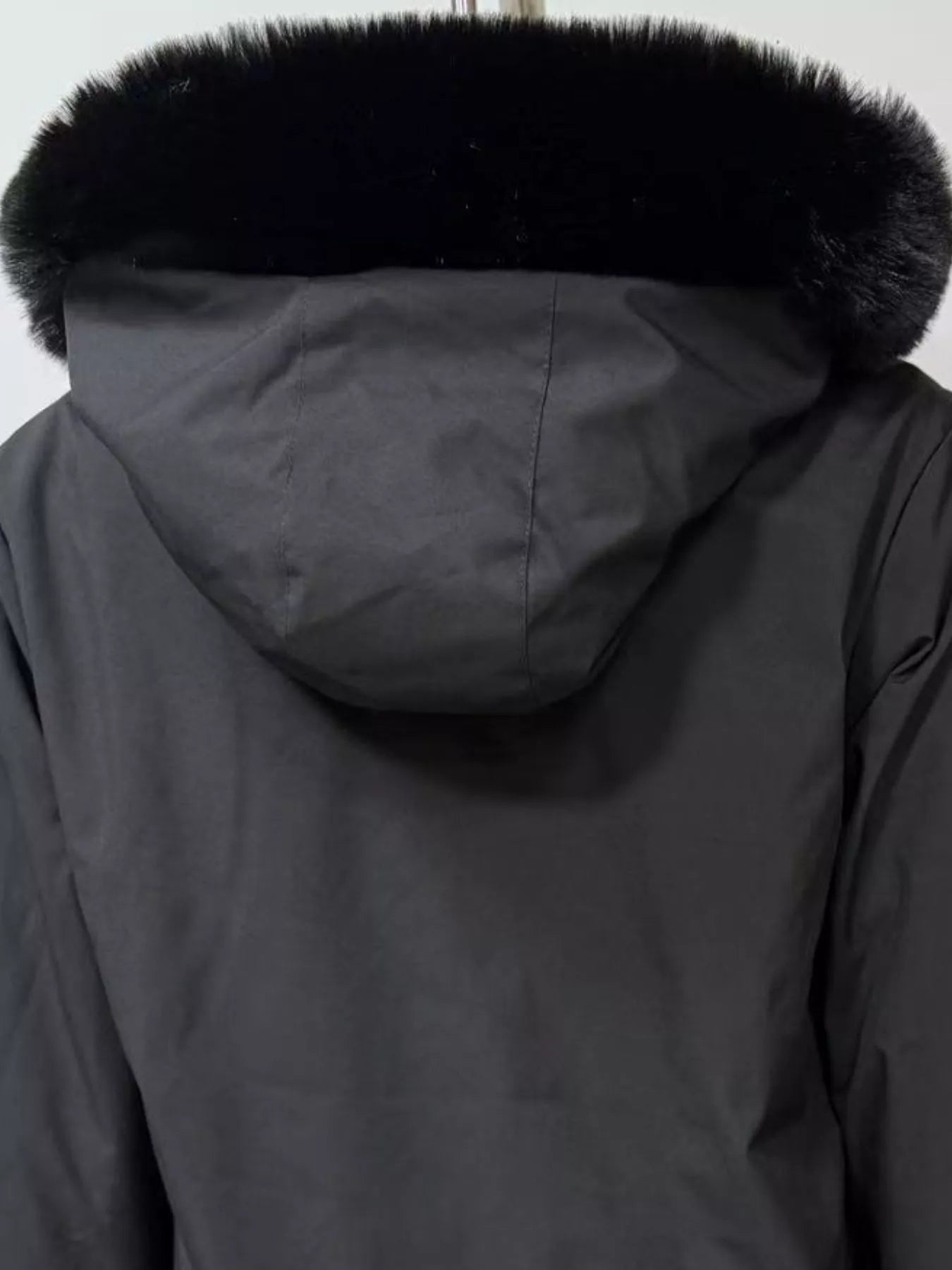Full Size Fur Hooded Warm Winter Parka Outerwear Plus Size OutfitFlow