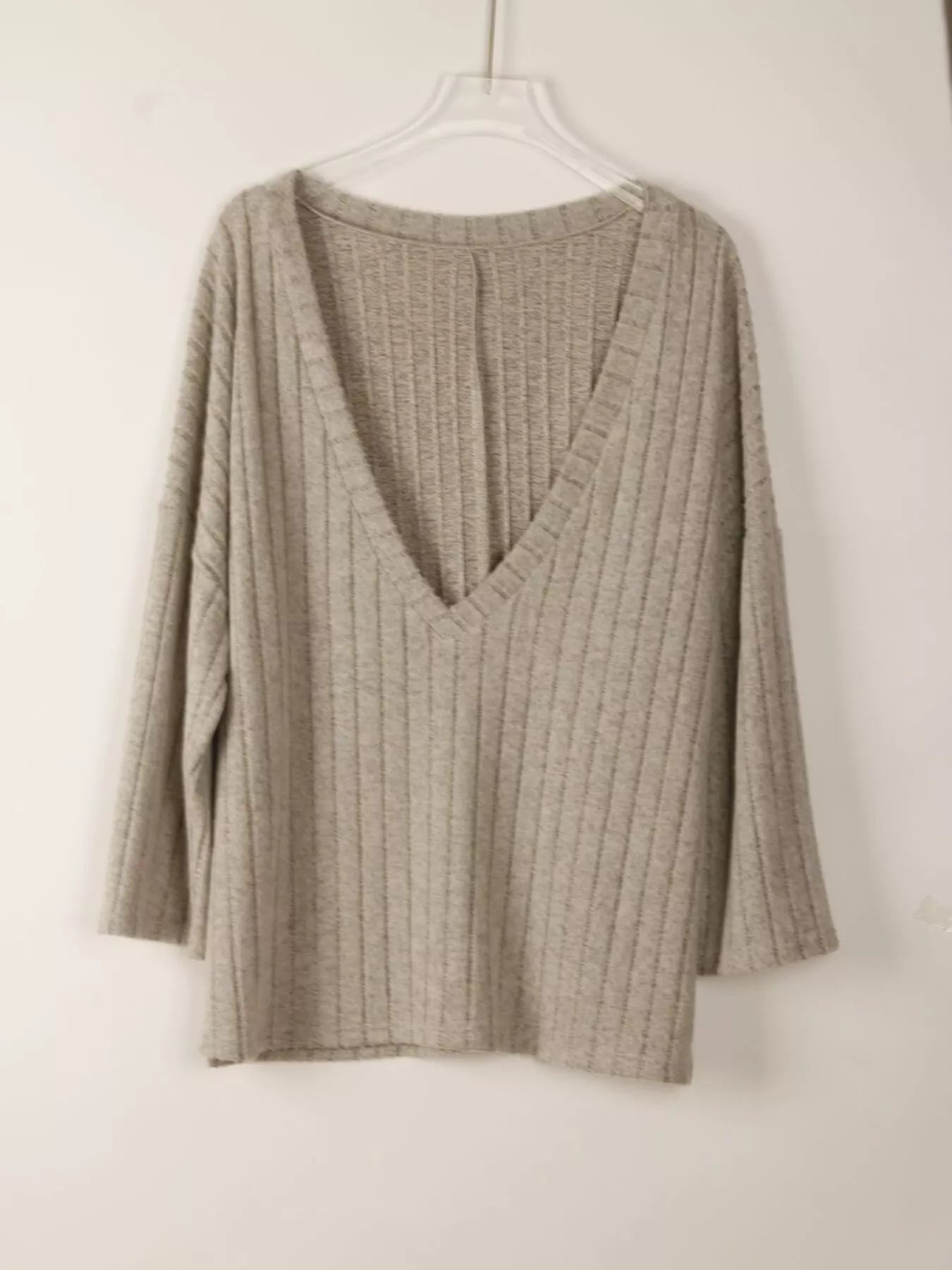 Ribbed Knit Tank & Long Sleeve Top Set OutfitFlow