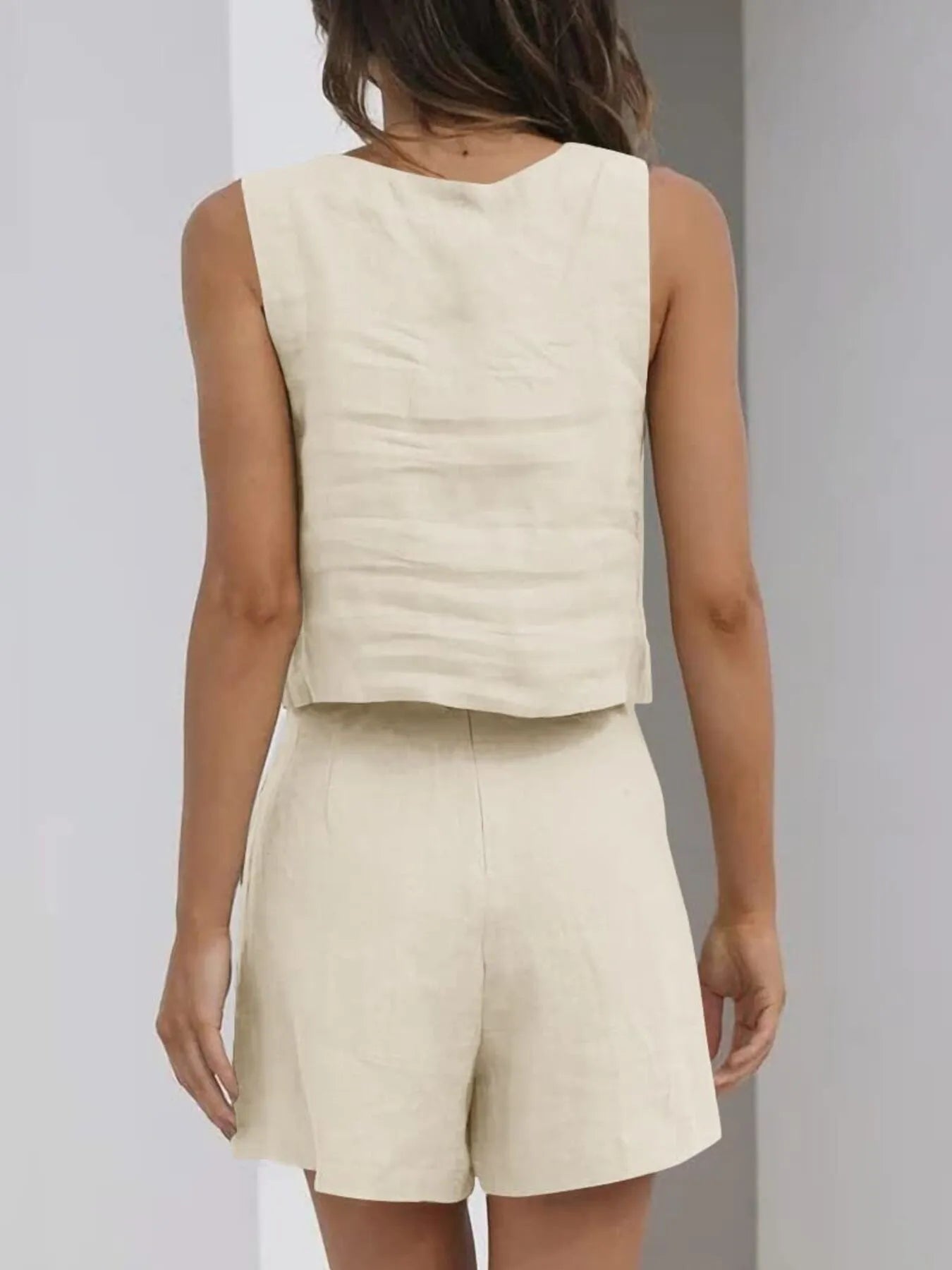 Square Neck Tank and Shorts Set OutfitFlow