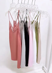 BiBi Lace Cami Solid Tank Top OutfitFlow