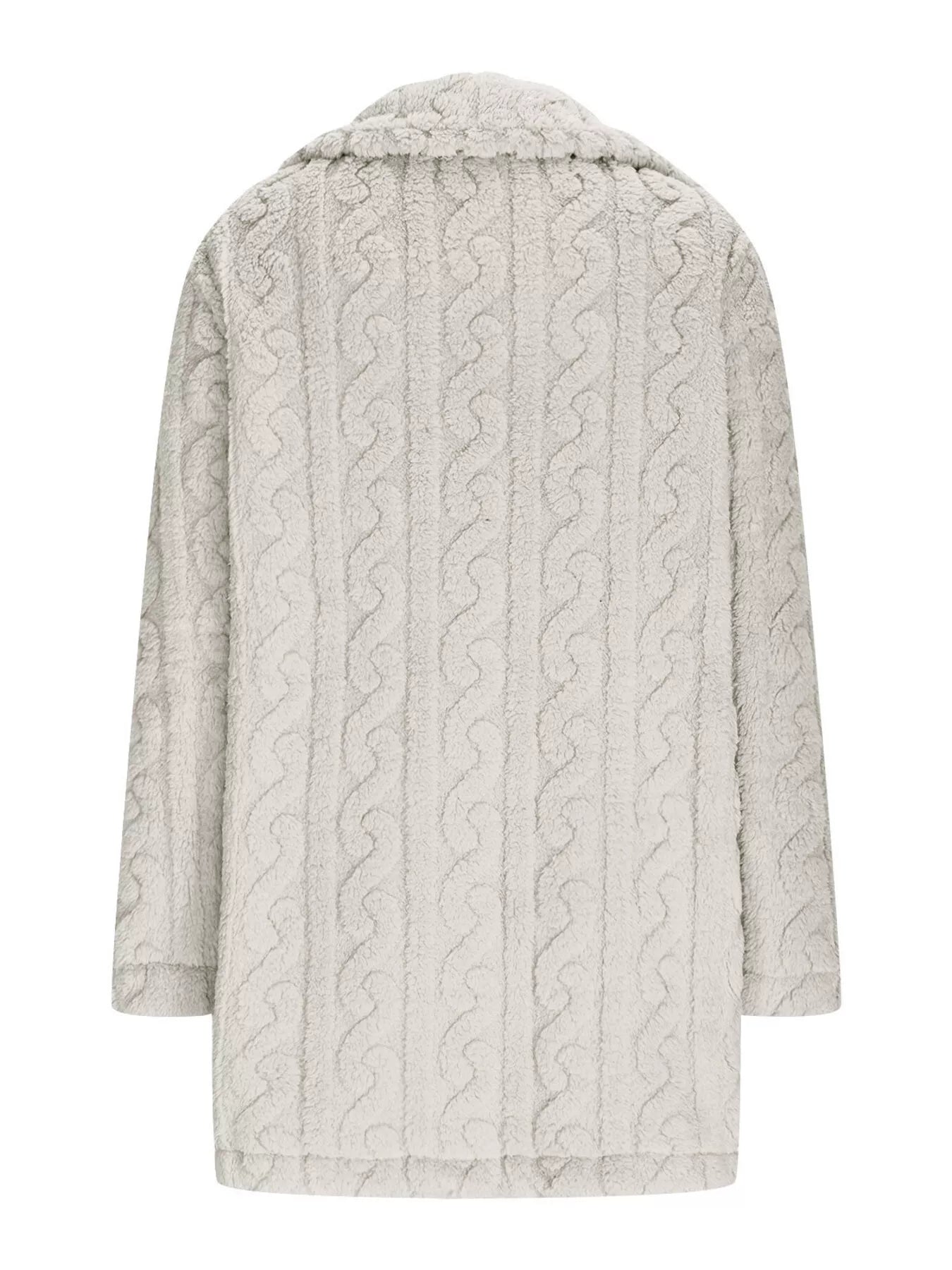 Double-Breasted Fleece Longline Coat OutfitFlow