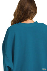 Zenana Ribbed Round Neck Pullover and Drawstring Pants Set OutfitFlow