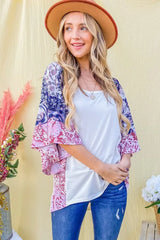 And The WhyFloral Print Bell Sleeve Top OutfitFlow