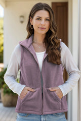Zip Up Vest Coat with Pockets Trendsi