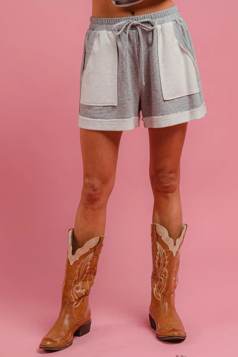 BiBi French Terry Knit Shorts with Side Pocket OutfitFlow