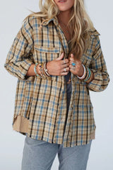 Plaid Drawstring Hooded Flannel Jacket Plaid OutfitFlow