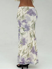Floral Print Maxi Wrap Skirt OutfitFlow
