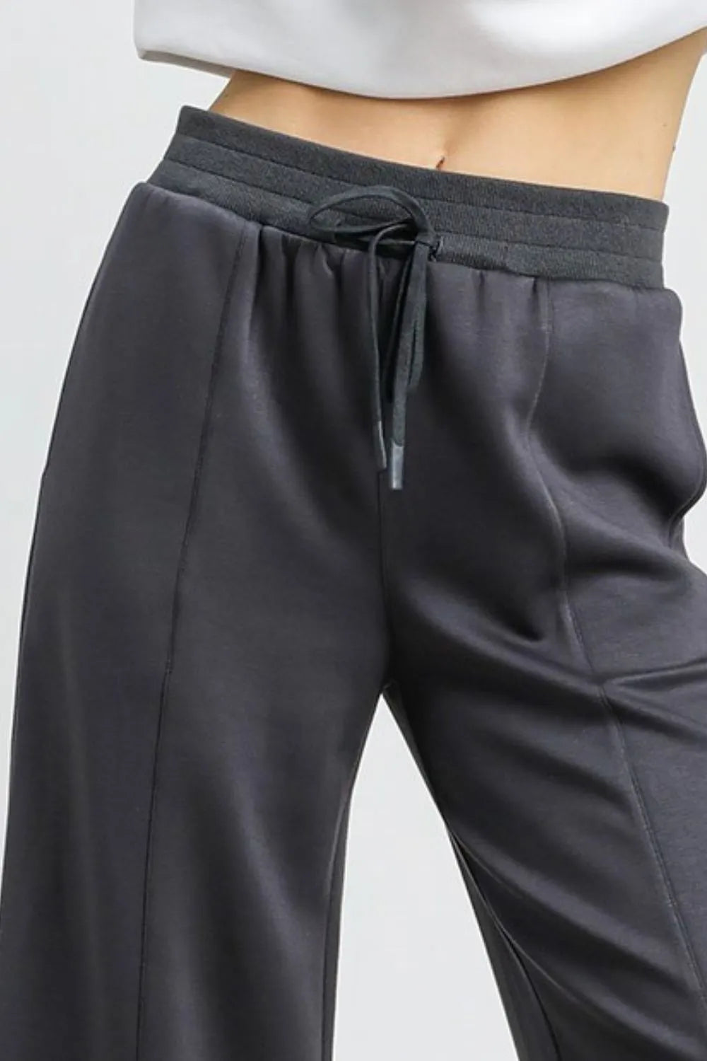 Umgee Drawstring Wide Leg Cropped Pants OutfitFlow