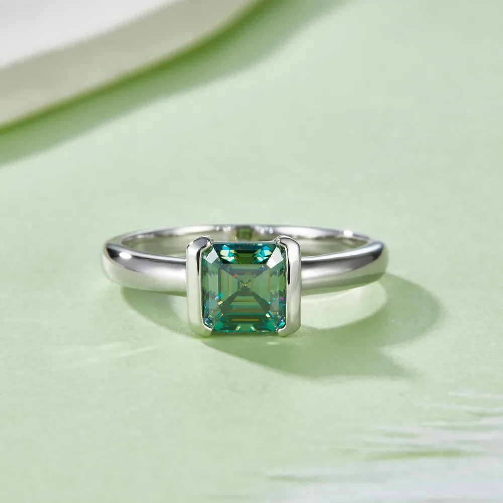 1 Carat Moissanite 925 Sterling Silver Ring OutfitFlow
