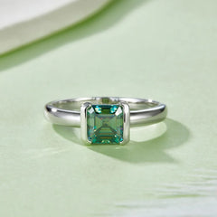1 Carat Moissanite 925 Sterling Silver Ring OutfitFlow