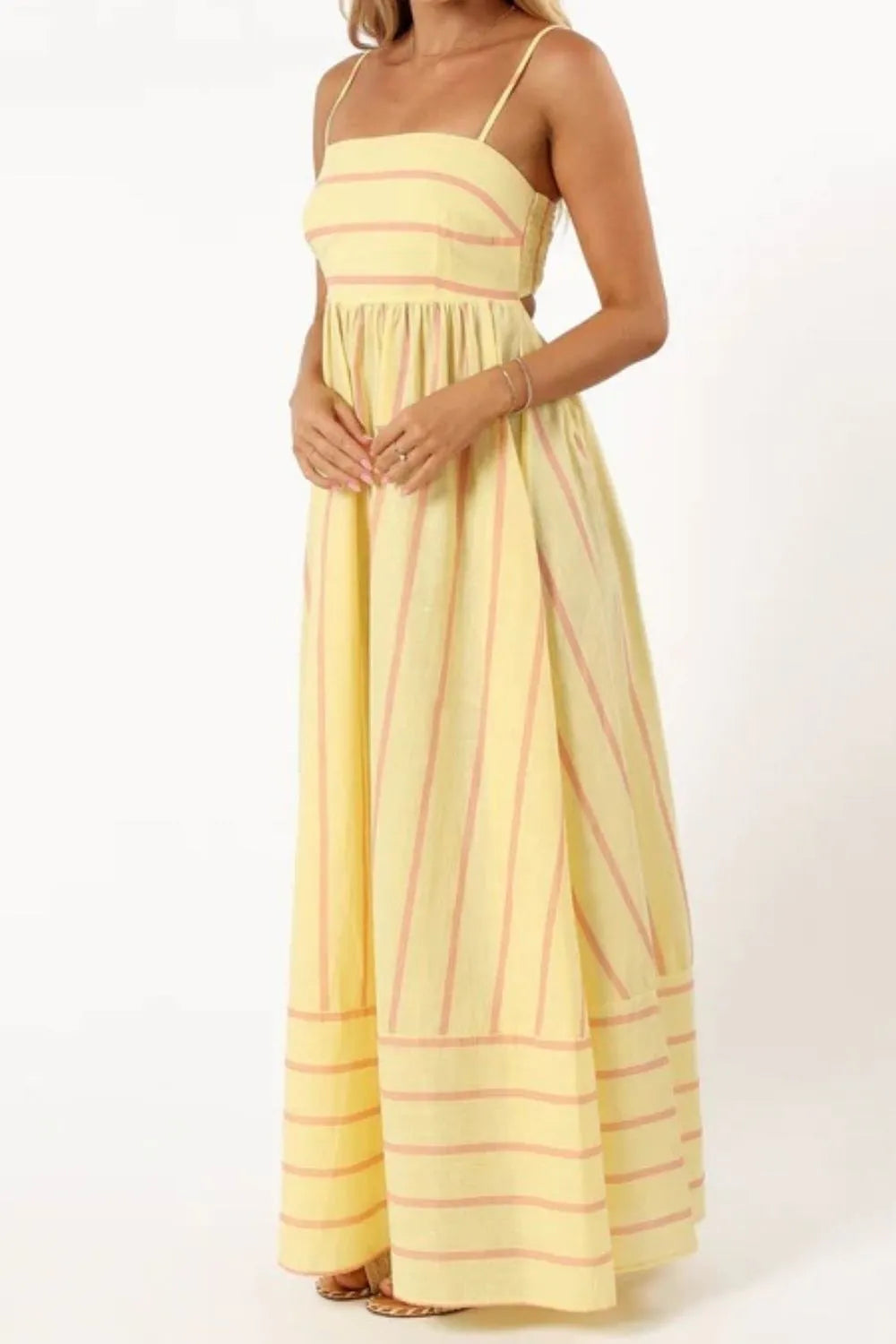 Striped Square Neck Cami Dress OutfitFlow