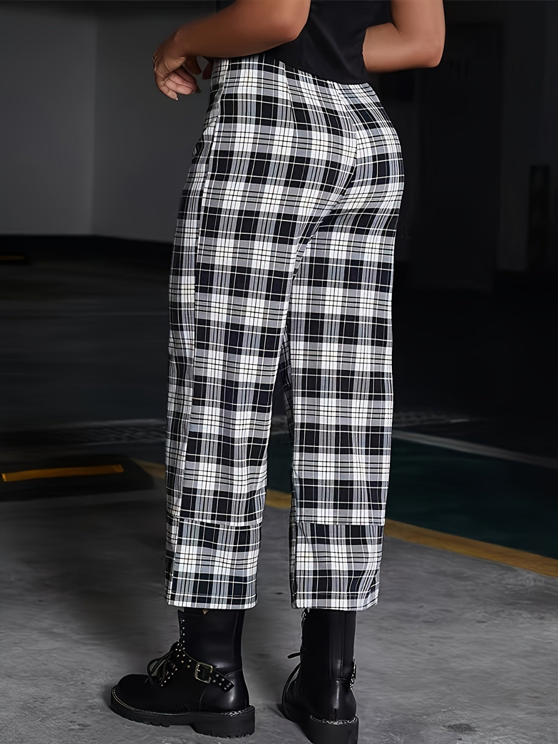 Outfit Flow - Full Size Plaid High Waist Pants