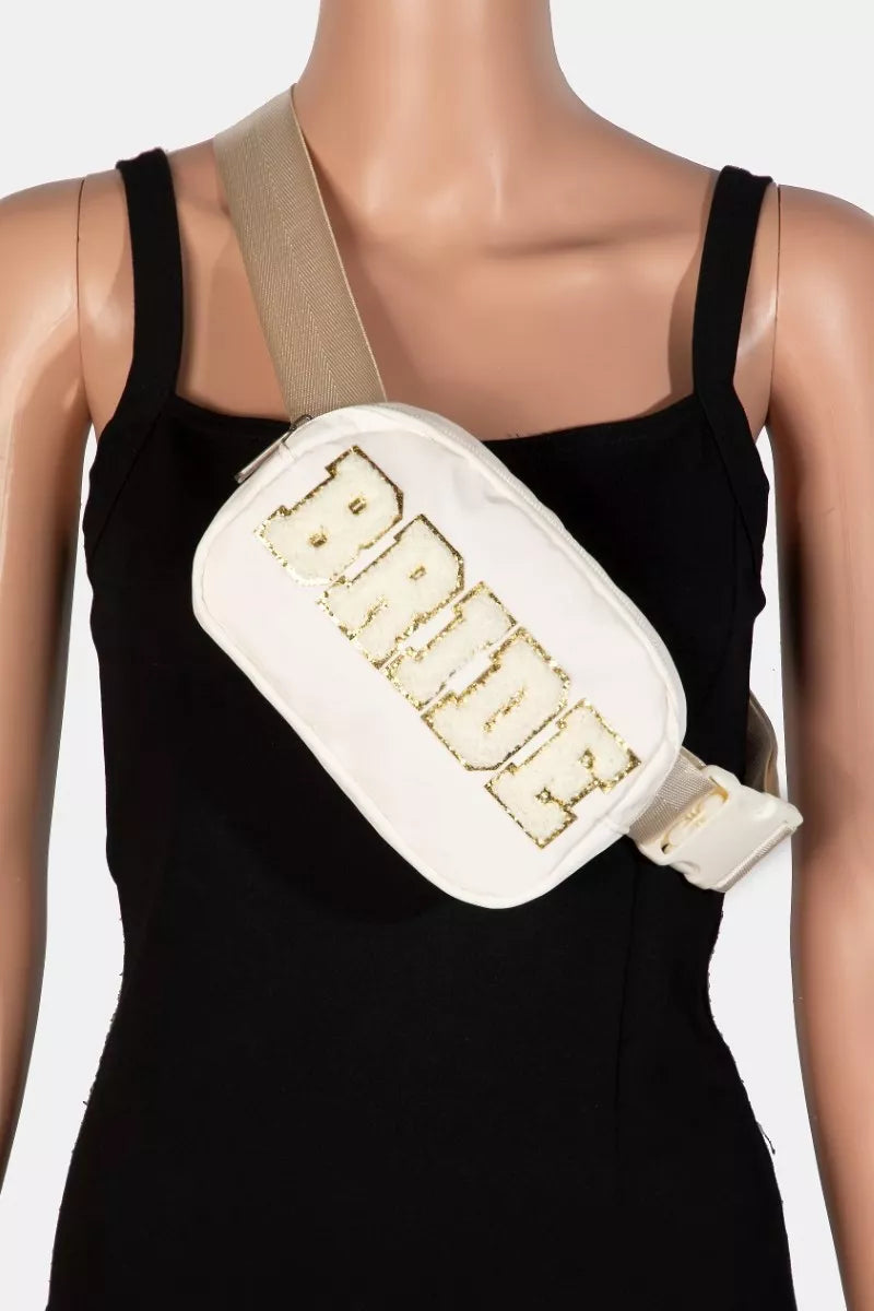 Fame Fuzzy Glitter Bride Crossbody Bag OutfitFlow