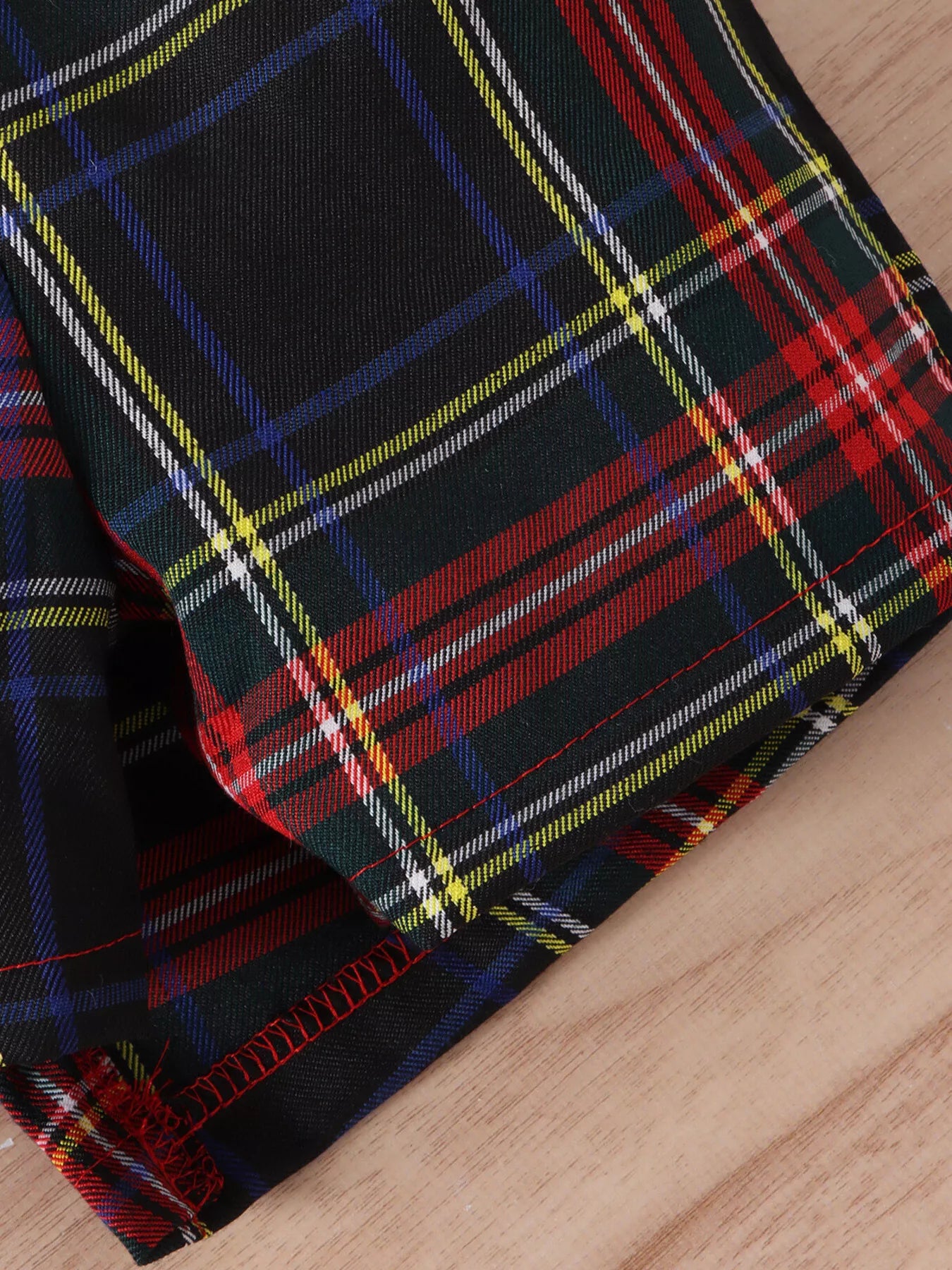 Children's Ribbed Knit Top & Plaid Skirt Set OutfitFlow