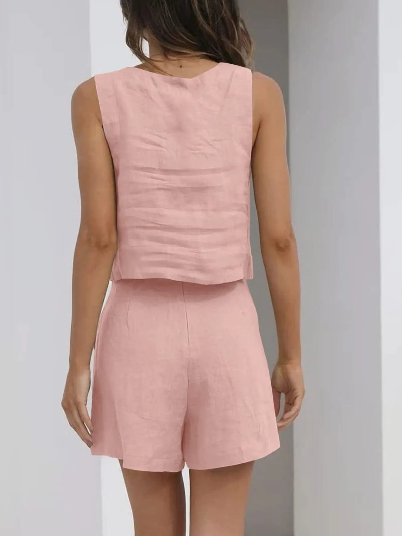 Square Neck Tank and Shorts Set OutfitFlow