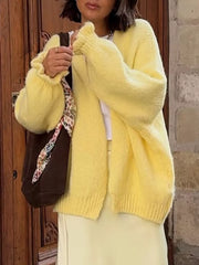 Open Front Ribbed Hem Cardigan OutfitFlow