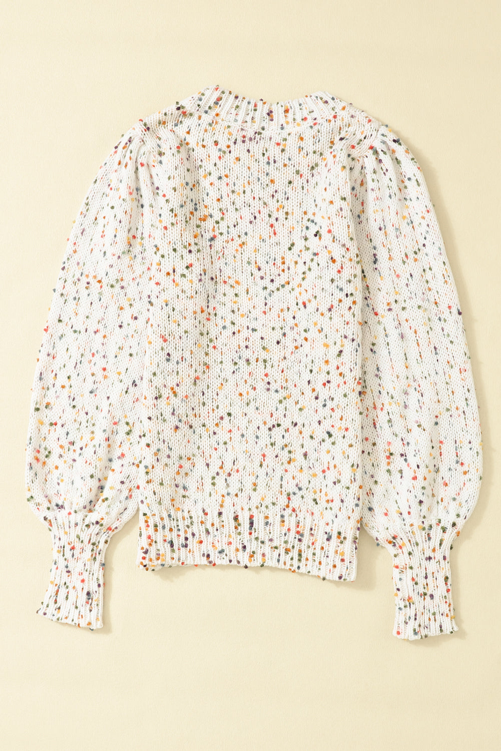 Outfit Flow - Confetti Round Neck Long Sleeve Sweater