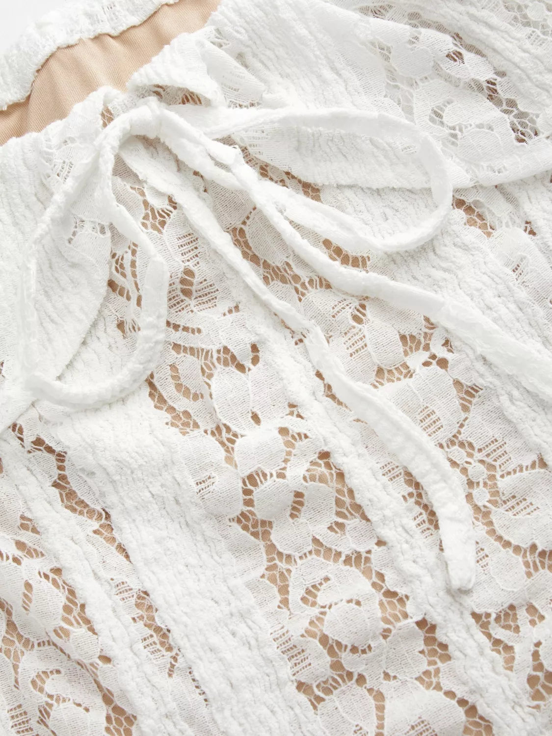 Off-Shoulder Lace Top with Bell Sleeves OutfitFlow
