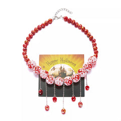 Halloween Theme Necklace with Dangling Beads OutfitFlow
