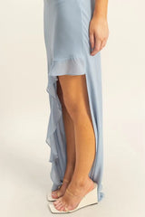 HYFVE Chiffon Ruffle Trim Midi Dress OutfitFlow