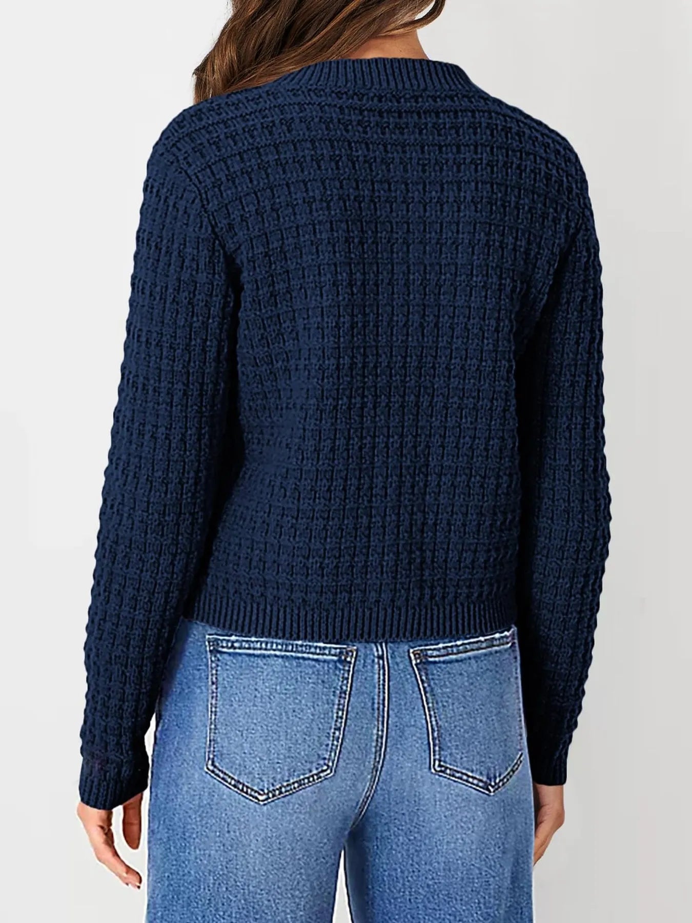 Textured Knit Button-Front Cardigan OutfitFlow