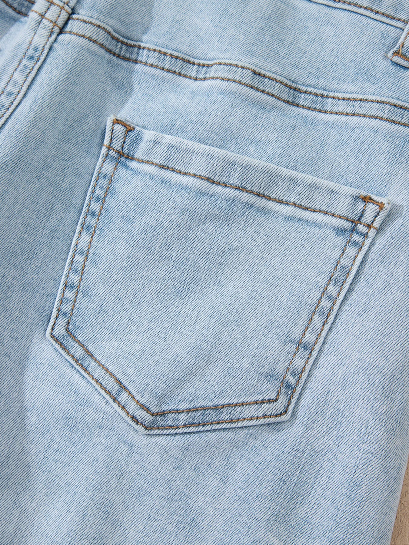 High Rise Distressed Raw Hem Denim Shorts OutfitFlow