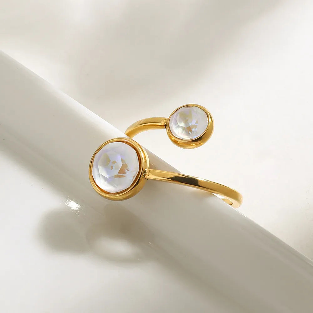 18K Gold-Plated Inlaid Zircon Open Ring OutfitFlow