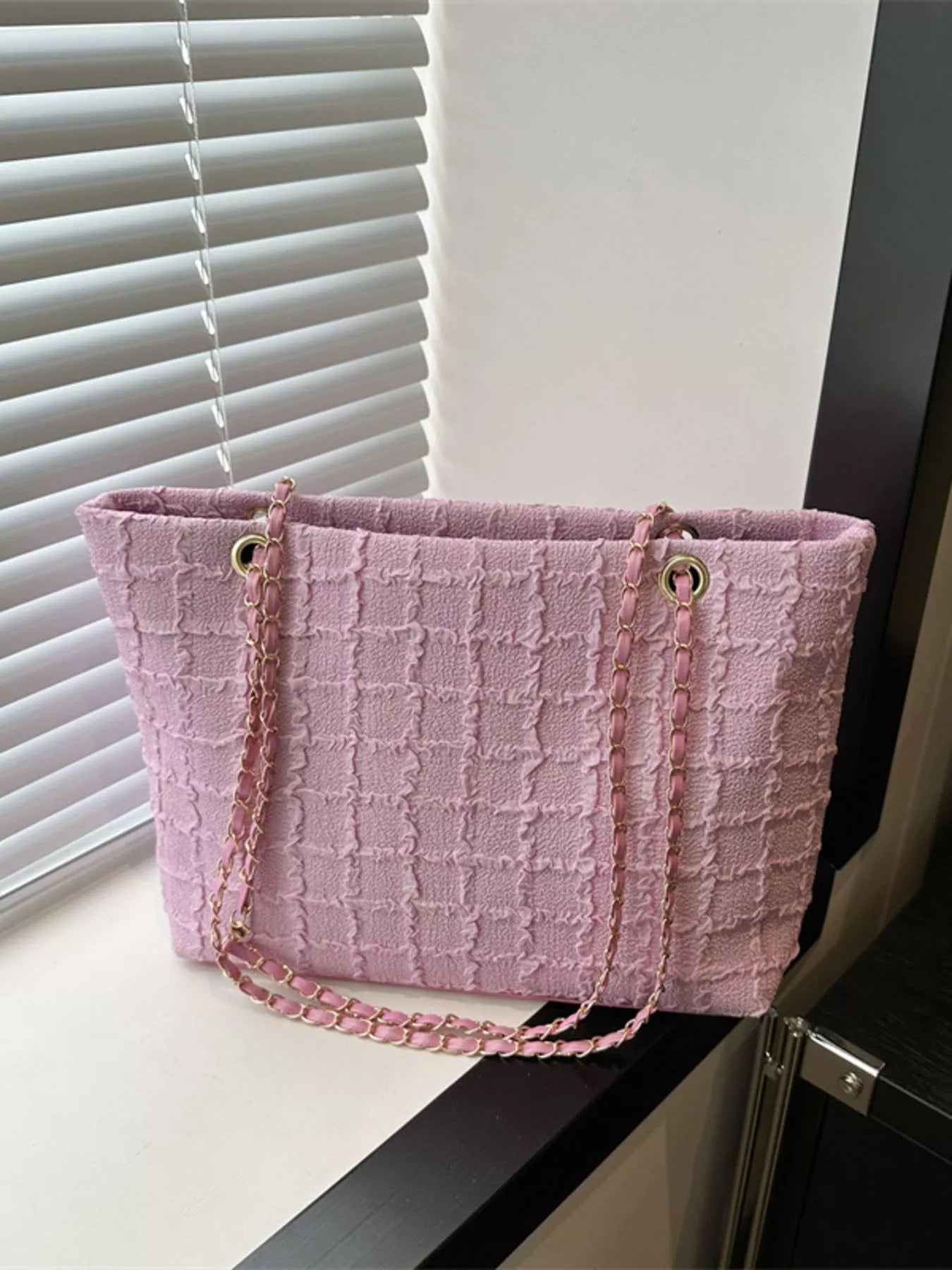 Tweed Chain Shoulder Bag OutfitFlow