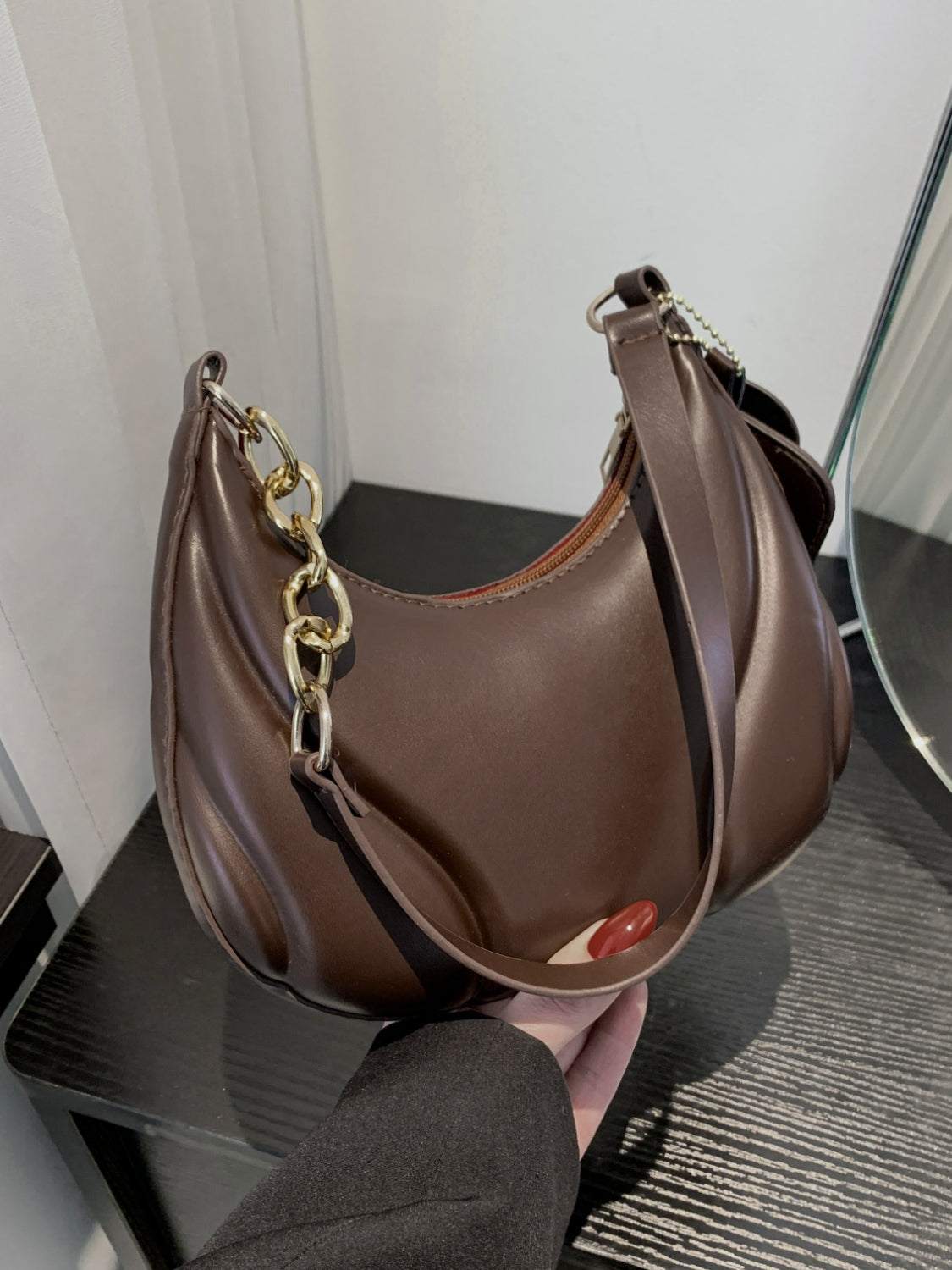 Outfit Flow - PU Leather Shoulder Bag with EarPods Bag