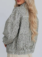 Leopard Button Up Denim Jacket OutfitFlow