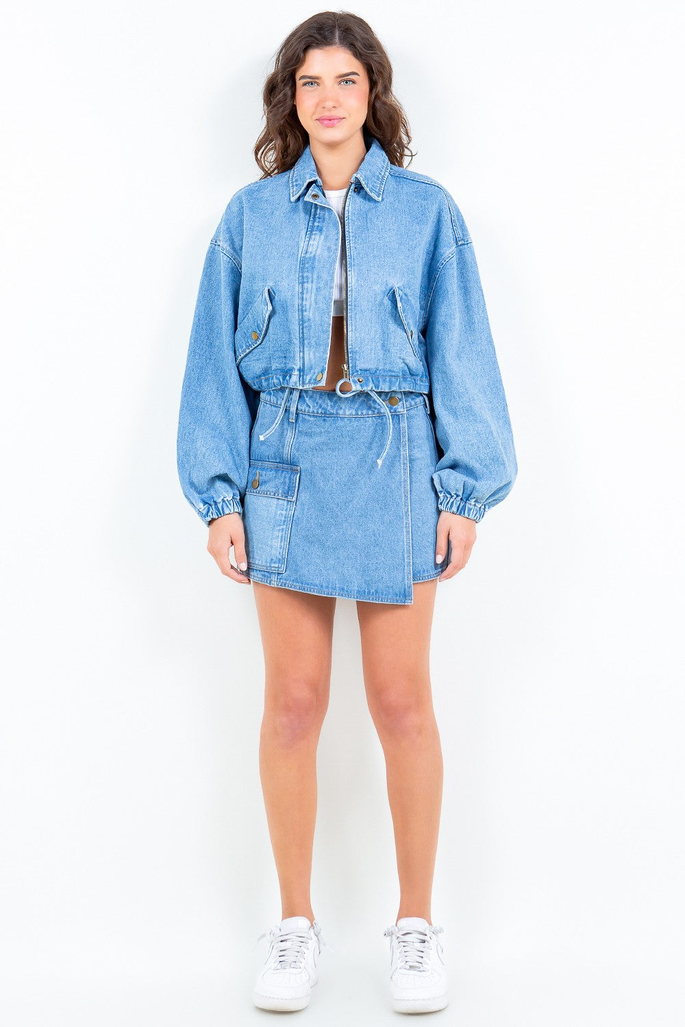 American Bazi Cargo Pocket Denim Skirt