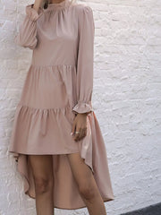 High-Low Flounce Sleeve Dress OutfitFlow
