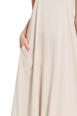 Zenana Woven Arc Hem Cami Dress With Flowy Pockets OutfitFlow