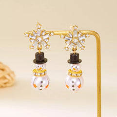 Christmas Snowman Drop Earrings OutfitFlow