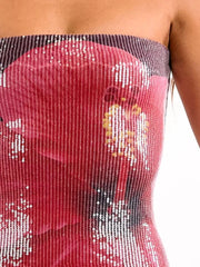 Sequin Flower Tube Maxi Dress OutfitFlow