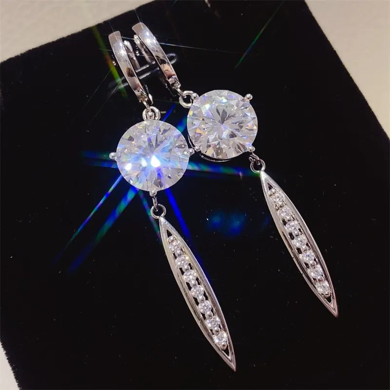 10 Carat Moissanite 925 Sterling Silver Earrings OutfitFlow