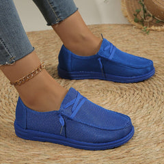 Lace Up Round Toe Slip-Ons