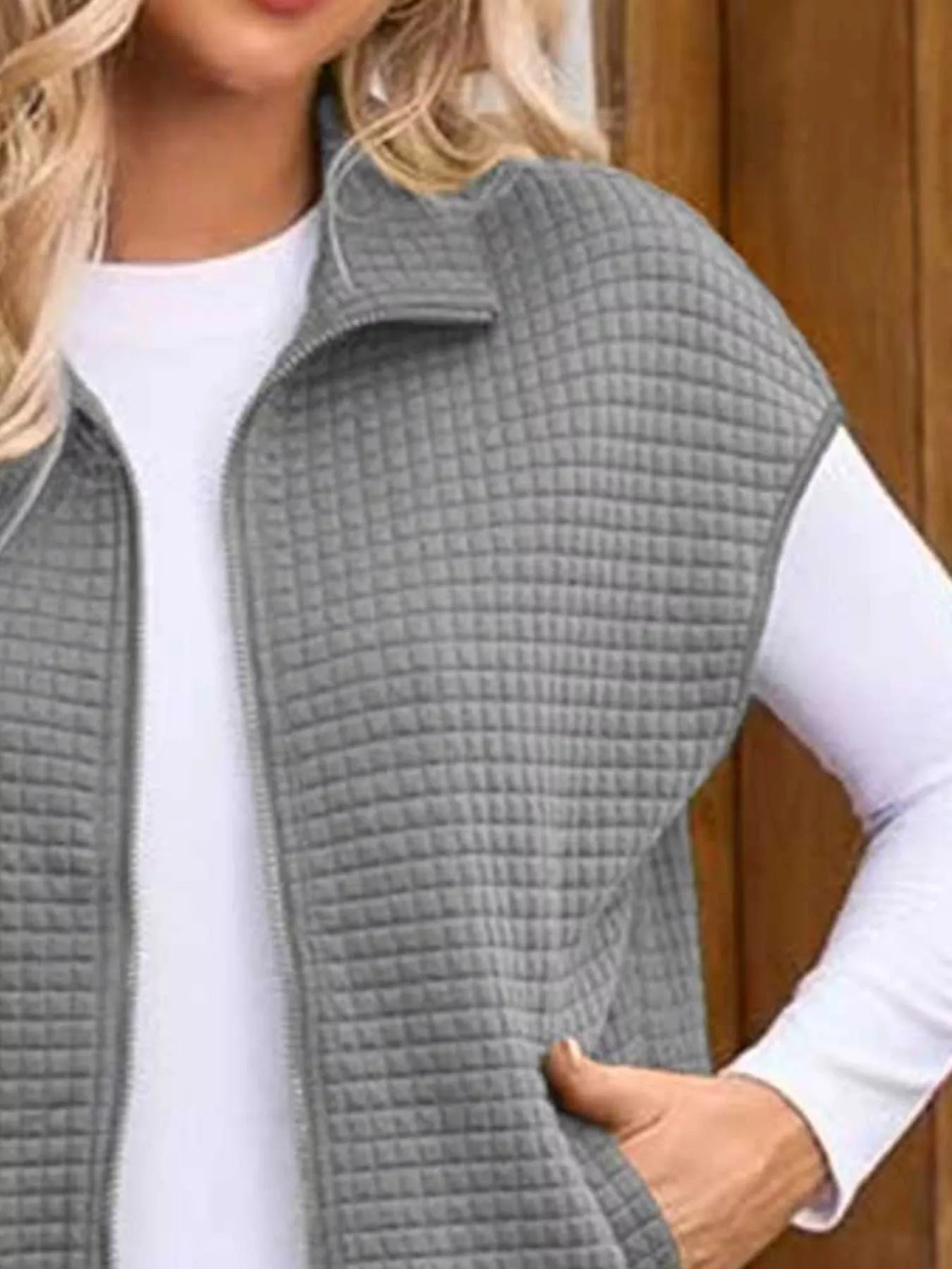 Zip-Up Vest Coat Trendsi