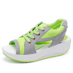 Mesh Breathable Platform Sandals Green OutfitFlow
