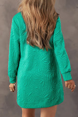 Texture Quarter Zip Long Sleeve Mini Dress OutfitFlow