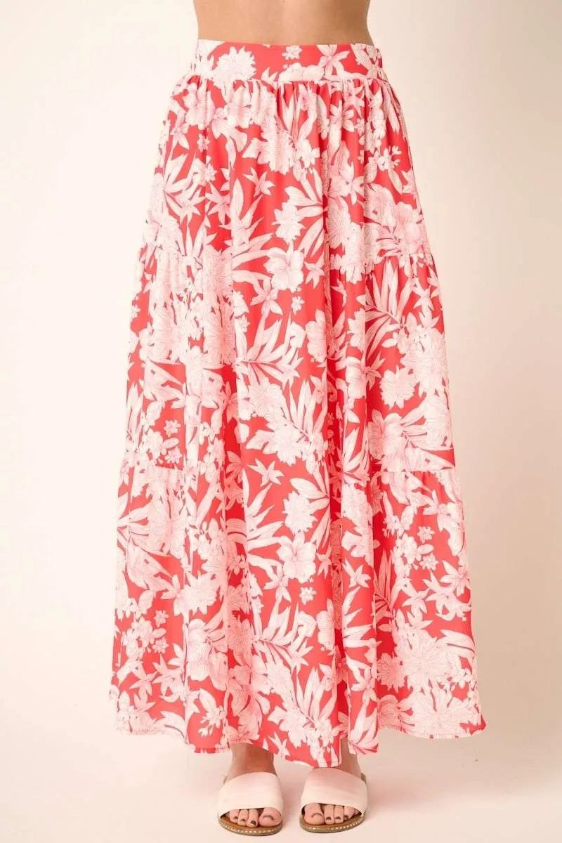 Mittoshop Tropical Print Top and Skirt Set OutfitFlow