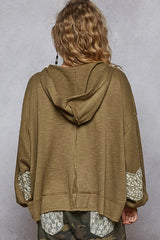 POL Peace Patch Floral Long Sleeve Hoodie OutfitFlow