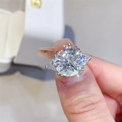 5 Carat Moissanite 925 Sterling Silver Ring OutfitFlow