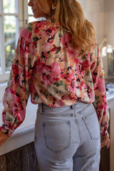 Outfit Flow - Frill Floral Button Down Long Sleeve Shirt