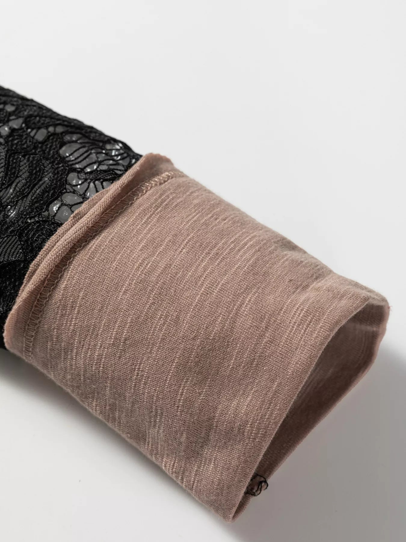 Sheer Lace Patchwork Casual Long Sleeve Tee OutfitFlow