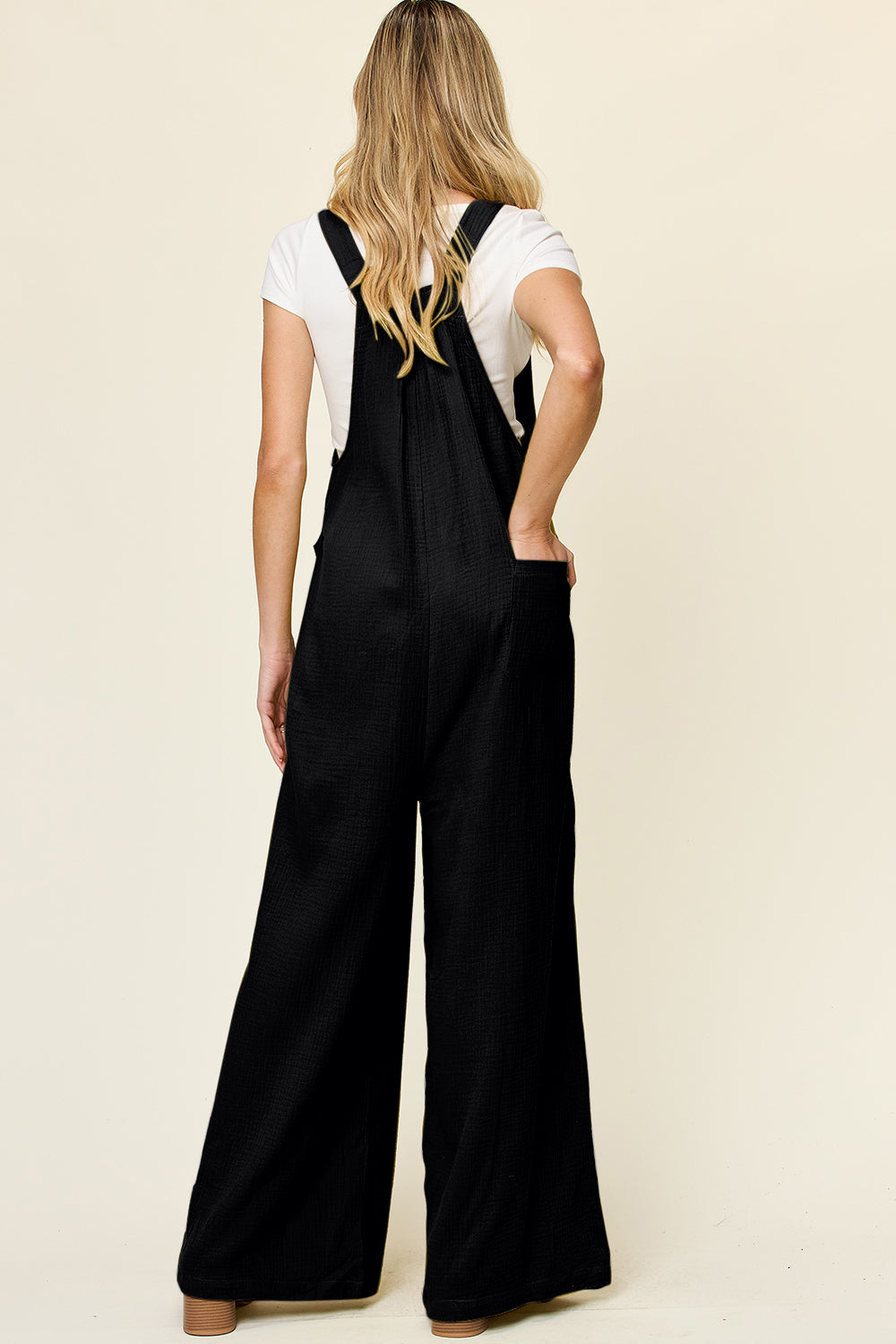 Outfit Flow - Double Take Full Size Texture Wide Strap Wide Leg Overall