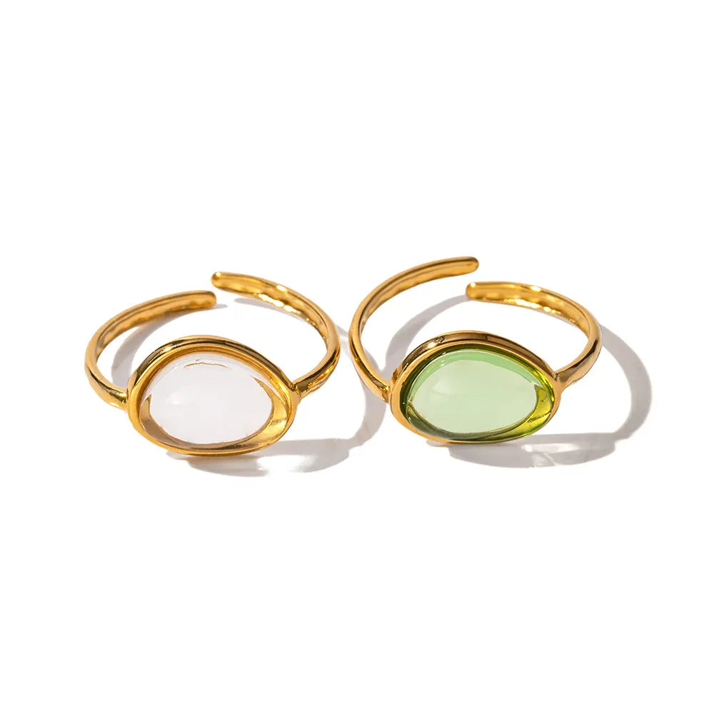 2 Piece Resin Oval Adjustable Ring OutfitFlow